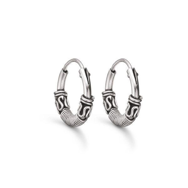 Creolen in dunklem Silber oxidiert Ø12