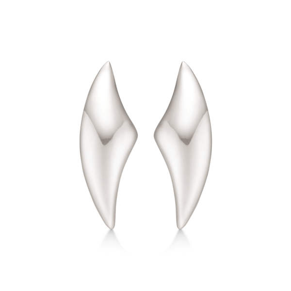Silberohrringe mit rhodinierten länglichen Augen.