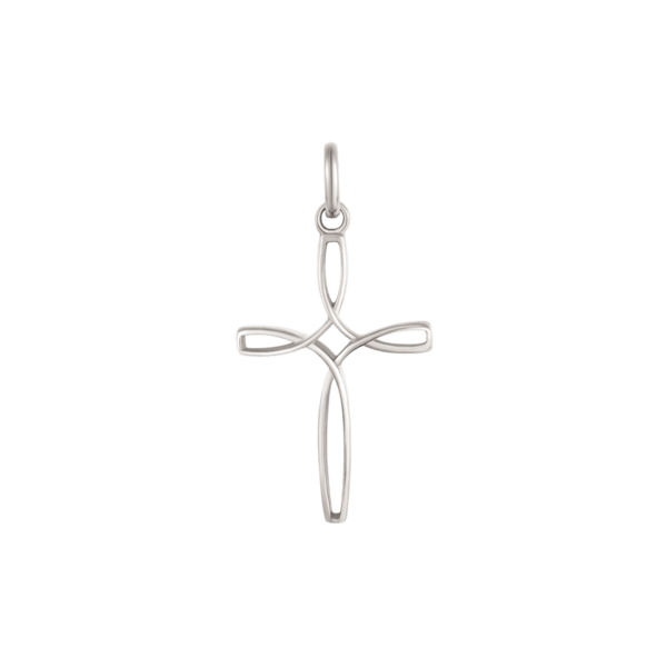 Silbernes Anhängerkreuz mit Luft in den Flügeln