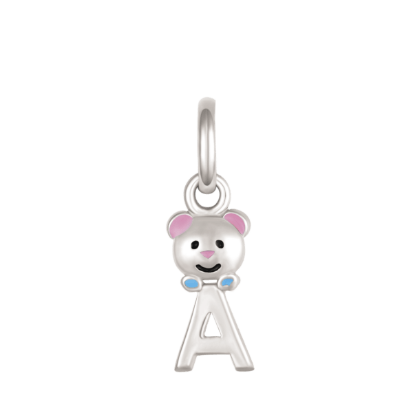 Silberanhänger Teddybär mit Buchstabe A