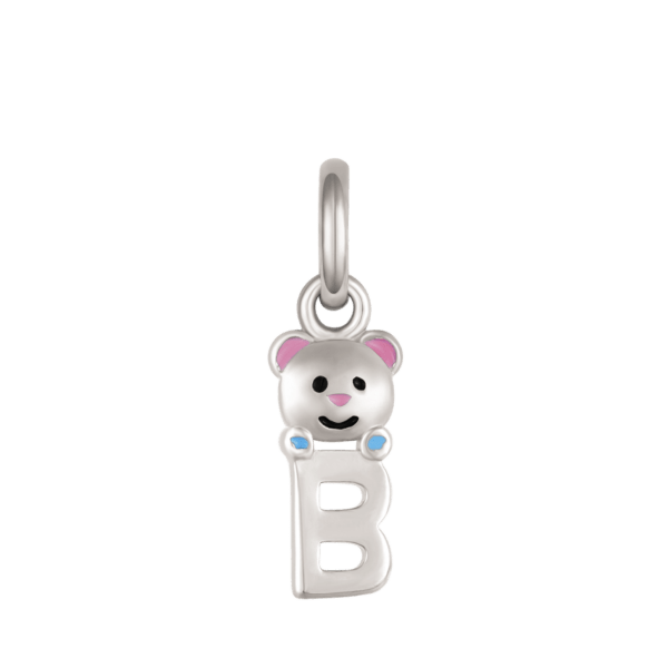 Silberanhänger Teddybär mit Buchstabe B