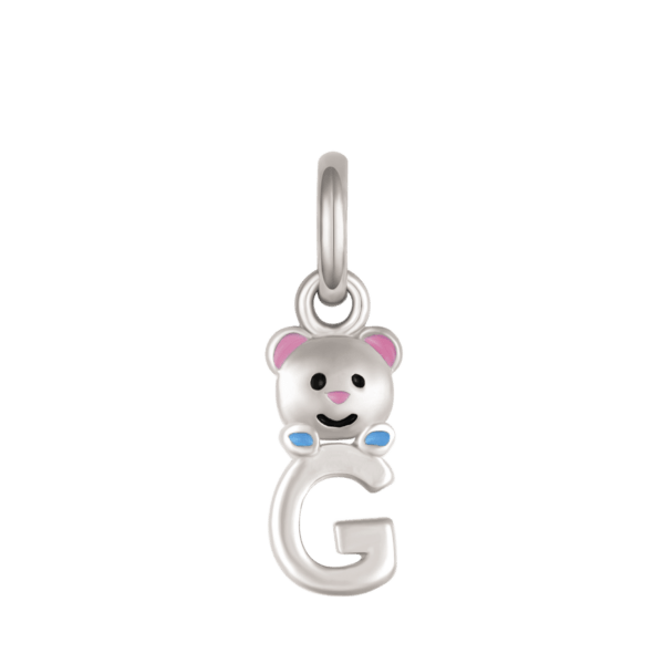 Silberanhänger Teddybär mit Buchstabe G