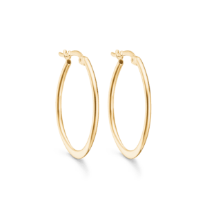 Hoops Gold, oval mit Kipparm. 1,5 x 18 x 28 mm.