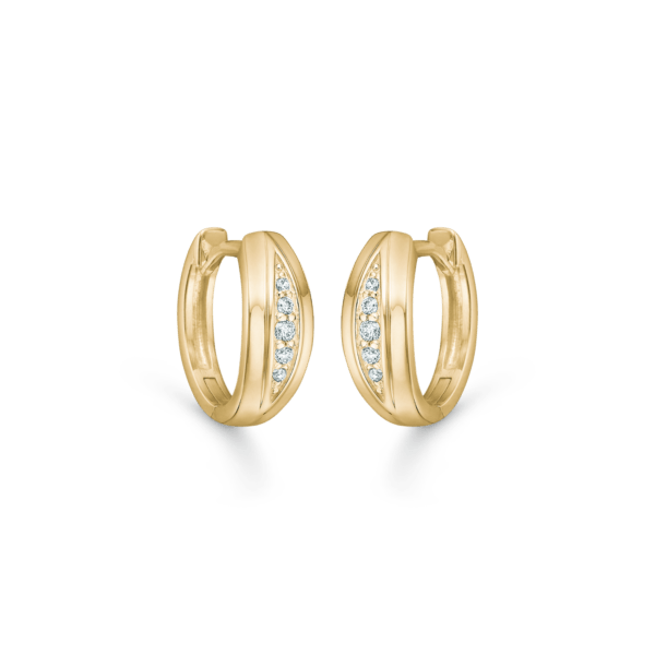 Creolen aus 8 Karat Gold mit weißen Edelsteinen