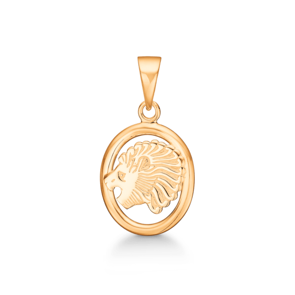 Sternzeichen Löwe 8 kt. Goldanhänger. Abmessungen: 13 x 12,5 mm.