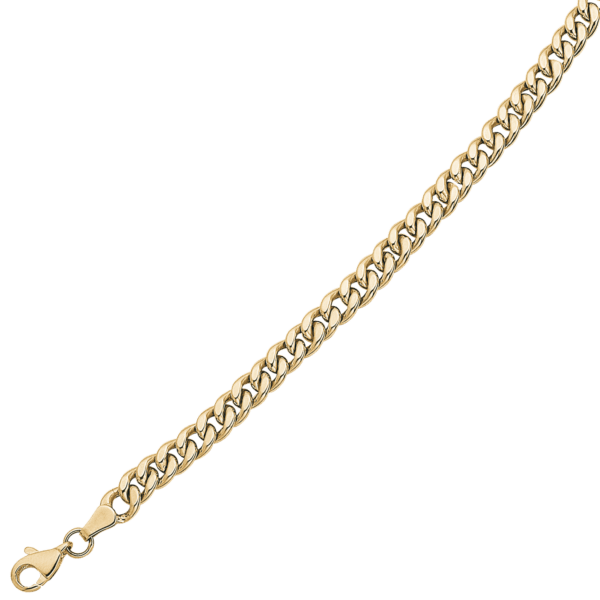 8kt. Goldarmband mit Rüstung Länge 19 cm.