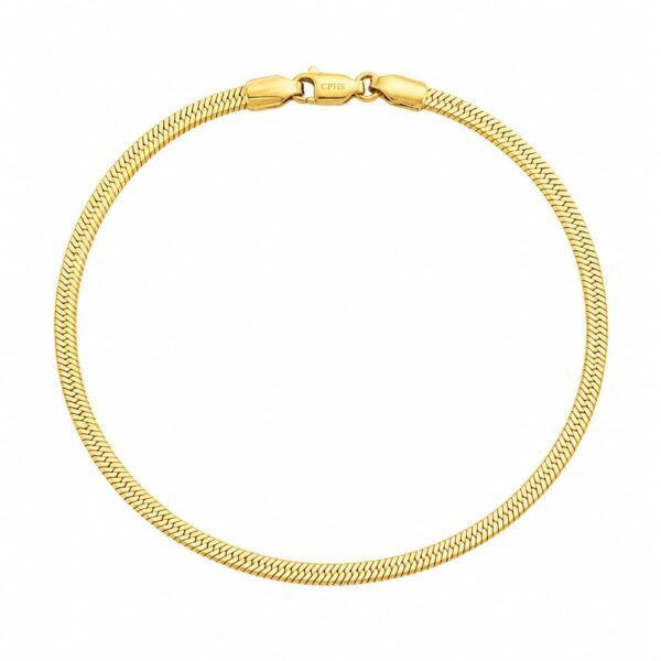 Wasserfestes, flaches Schlangenarmband in Goldoptik – 3 mm Edelstahl (16, 18 und 20 cm)