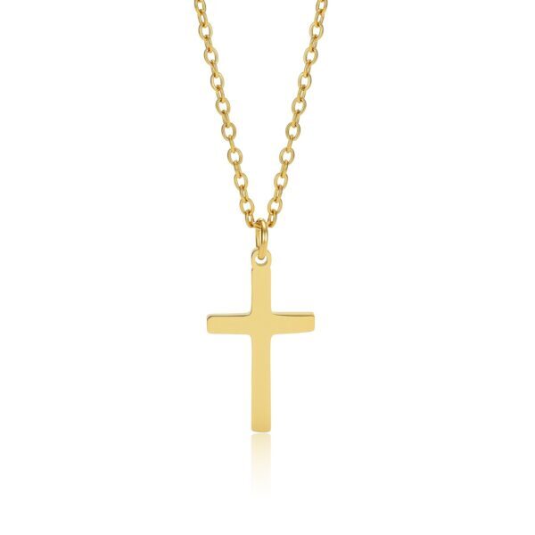 Wasserfeste Celestina: Kreuzkette, gold, für Damen – 13 x 21 mm