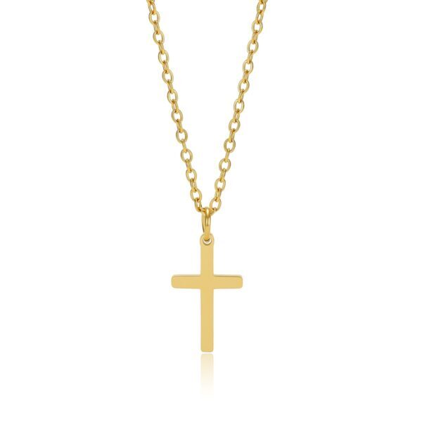 Wasserfeste Celestina: Kreuzkette aus Gold für Damen, 10 x 15 mm