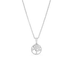 Wasserfeste Lebensbaum-Halskette mit Silberplattierung (PVD), 40–45 cm, Ø 16 mm