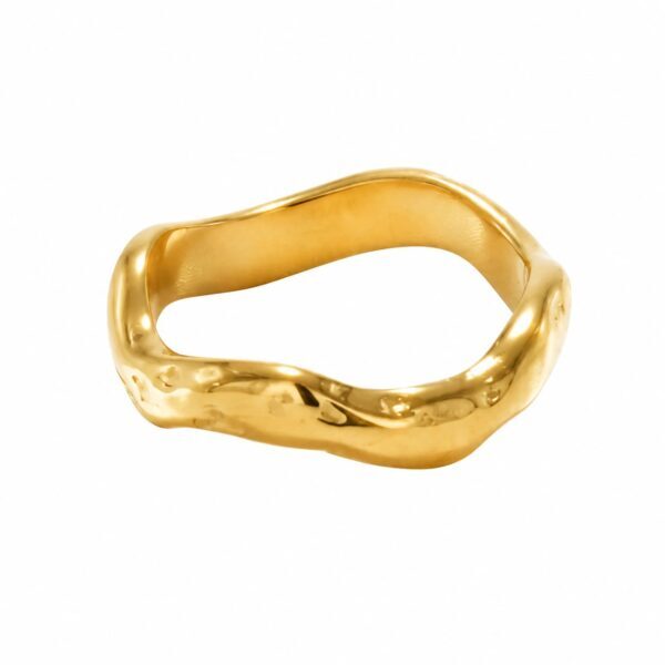 Copenhagen Smykker „Flow Curve“-Ring, 18 Karat vergoldeter Stahl, wasserfest