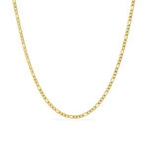 Wasserfeste Figaro-Kette für Damen, 18 Karat vergoldet, 3 mm, 40 + 45 cm lang