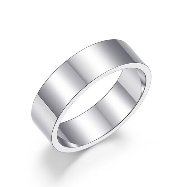 Wasserfester, glatter Ring mit Silberplattierung (PVD) – Herren