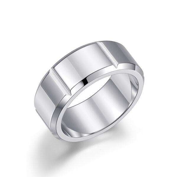 Wasserfester segmentierter Ring mit Versilberung (PVD) – für Herren