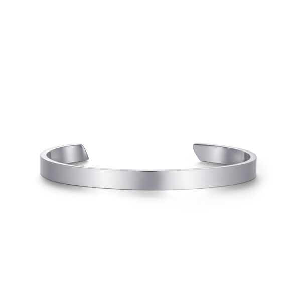 Wasserfestes, schmales offenes Armband mit Silberplattierung (PVD) – für Damen.