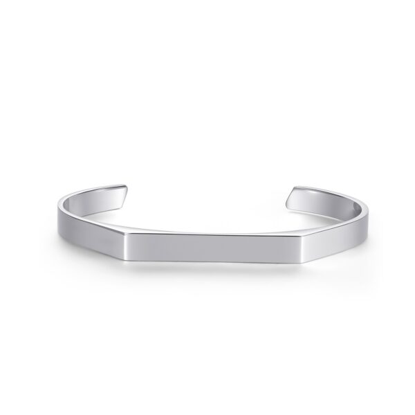 Wasserfestes, offenes Armband mit Silberbeschichtung (PVD), 6 mm – Für Herren