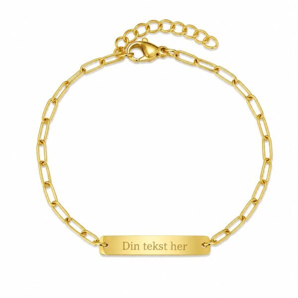 Wasserfestes Stabarmband mit 18-Karat-Goldplattierung (PVD) und Gliederkette (16 + 4 cm)
