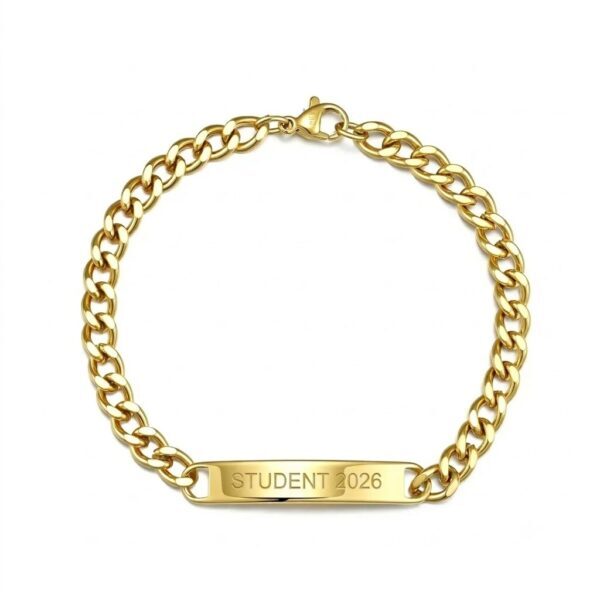 Studentenarmband – Wasserfestes ID-Armband mit kostenloser Gravur – Geschenk zum Schulabschluss