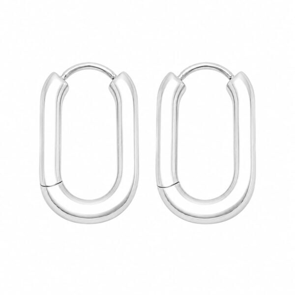 Wasserfeste ovale Creolen in Silberoptik von Copenhagen Smykker (21 x 3 mm)