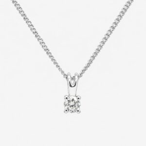 Diamant-Solitärkette aus 14 Karat Weißgold (0,10 ct)