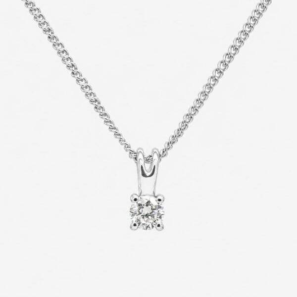 Diamant-Solitärkette aus 14 Karat Weißgold (0,10 ct)