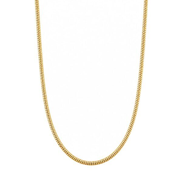 Wasserfeste Schlangenkette, 18 Karat vergoldet (Schlangenkette) für Herren – 45, 50, 55, 60 cm
