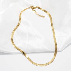 Flache Schlangenkette in Goldoptik