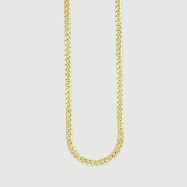 Echte 14-karätige Goldkette im Panzerdesign für Herren – 4,3 mm