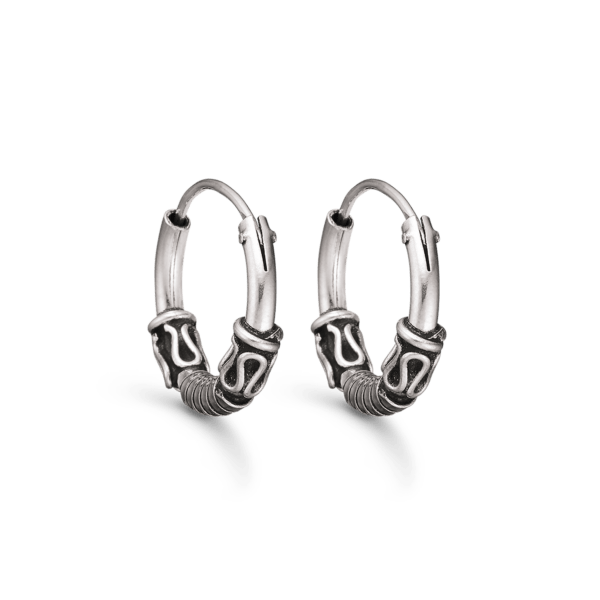 Creolen in dunklem Silber oxidiert Ø13 mm