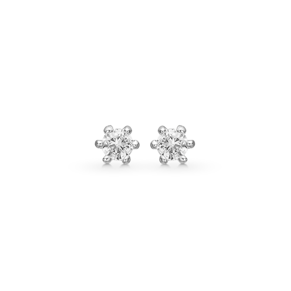 Silberohrstecker 3,0 mm facettierter Zirkonia mit 6 Krallen.