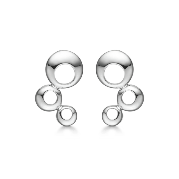 Silberohrringe rhodiniert verschiedene Größen offene Kreise.