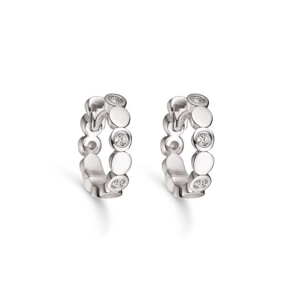 Creolen Silber mit Kreisdesign. Ø14mm.