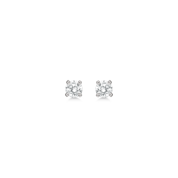 Silberne Ohrstecker 4 mm. synt. Zirkonia in 4 Nieten