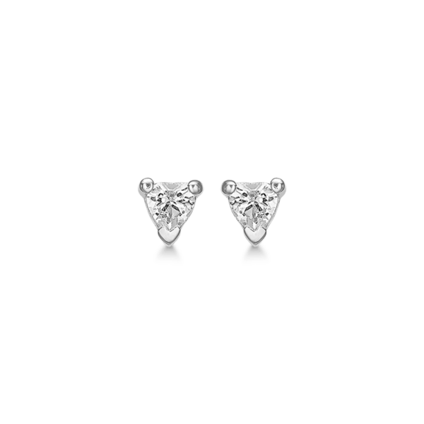 Silberohrringe mit rhodinierten facettierten Zirkonia.