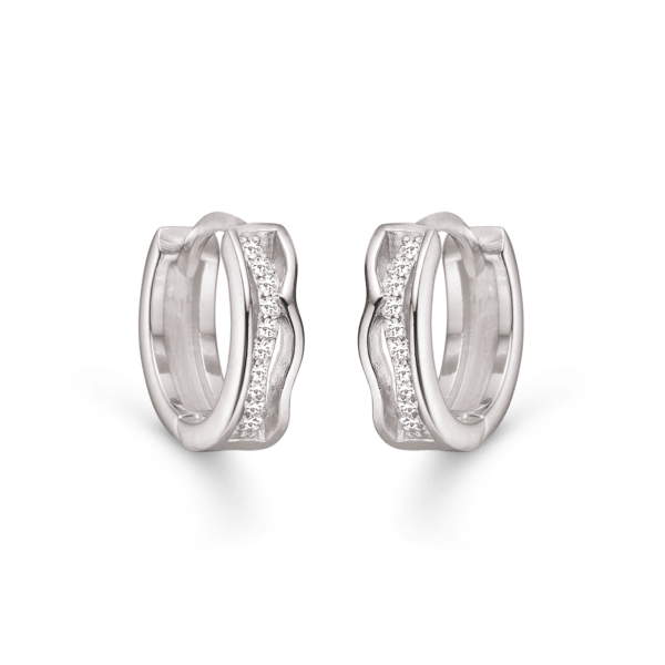 Creolen silber "Wellendesign", Ø10 mm