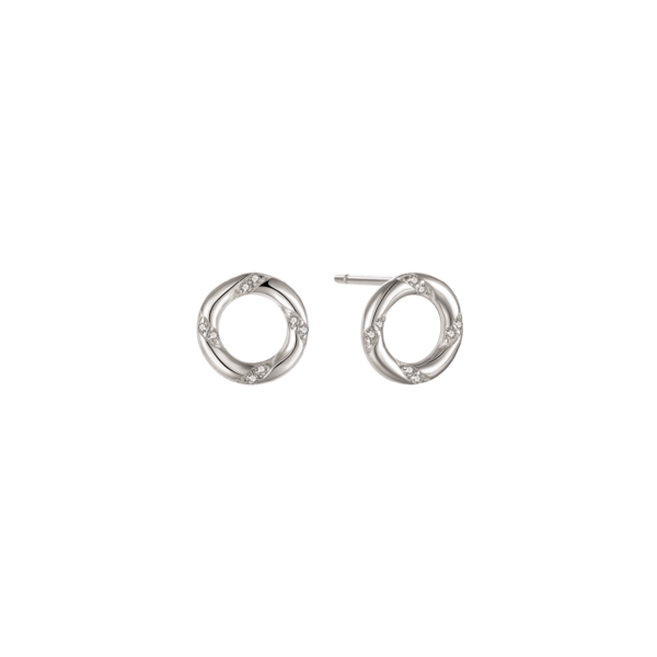 Silberohrstecker Kreis mit Zirkonia Maße: 9 mm im Durchmesser Dicke: 1,8 mm