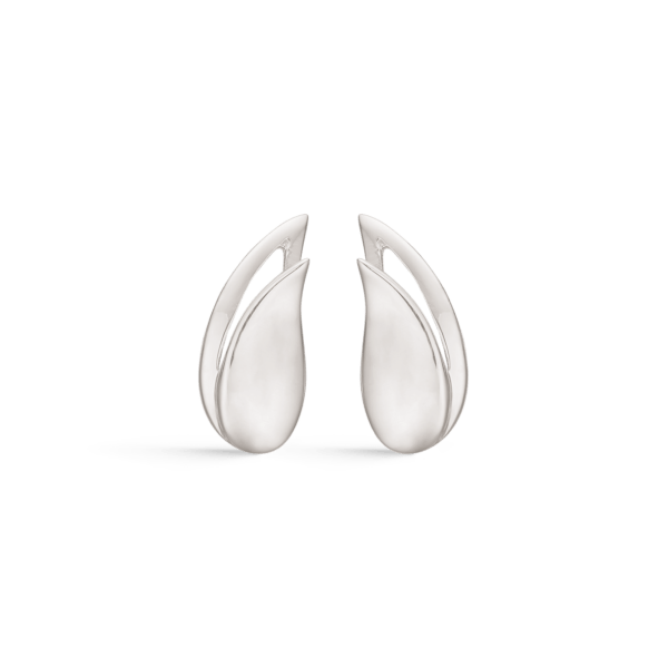 Silberohrringe rhodiniert länglicher Tropfen.