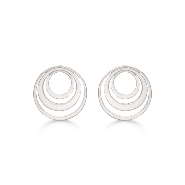 Silberohrstecker rhodiniert 4 Kreise.