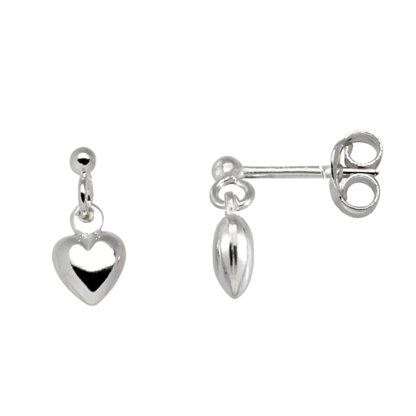 Arkandi Herz-Ohrringe aus Silber mit polierter Oberfläche
