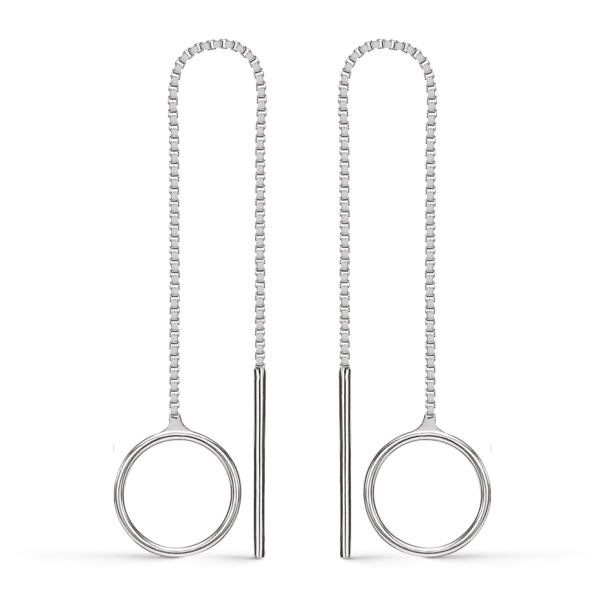 Arkandi Design Kettenohrringe mit Kreis an venezianischer Kette.