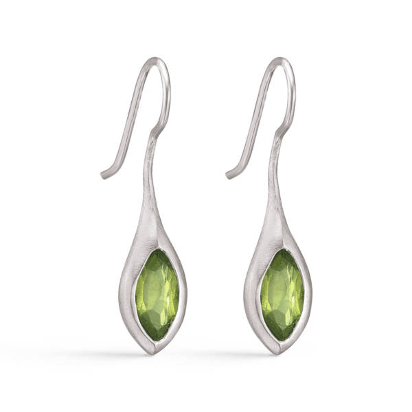 Ohrringe mit Steinanhänger aus Silber mit Peridotstein