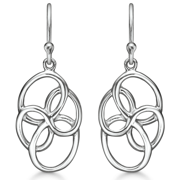 Arkandi geflochtene hängende Ohrringe in Silber