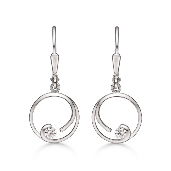 Arkandi-Hängeohrringe in Silber mit weißen Steinen