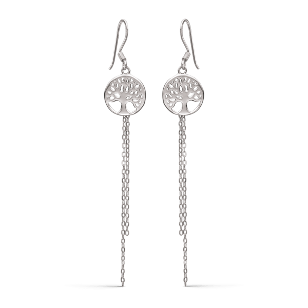 Arkandi Lebensbaum Ohrringe in Silber - 4,5 cm + 6 cm