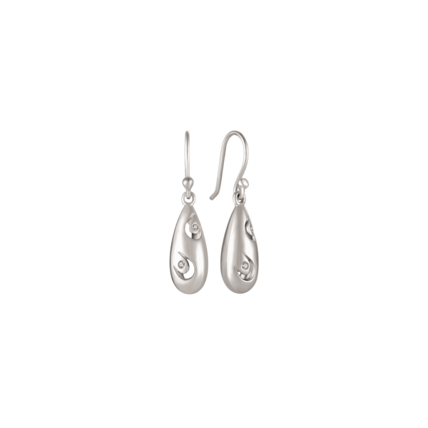 Silberne Ohrhänger mit 2 Zirkonias