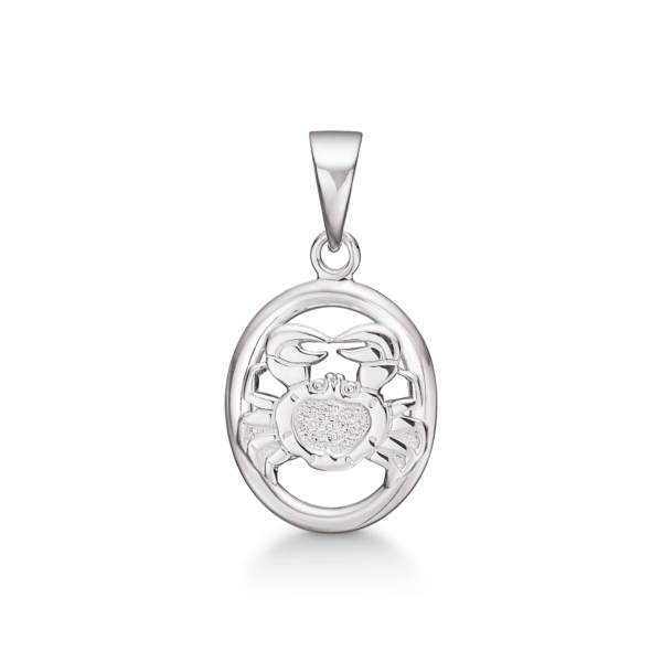 Silberanhänger Sternzeichen Krebse. Abmessungen: 13 x 12,5 mm.