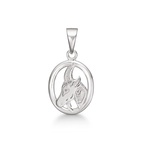 Silberanhänger Sternzeichen Steinbock. Abmessungen: 13 x 12,5 mm.