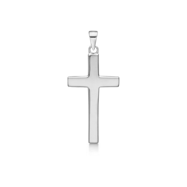 Kreuzanhänger aus Silber. Abmessungen: 15 x 26 mm.