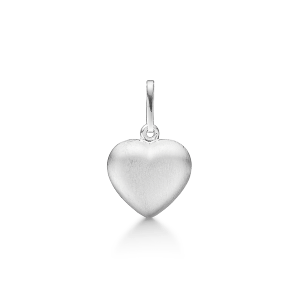 Silberanhänger Herz auf der einen Seite matt und auf der anderen glänzend