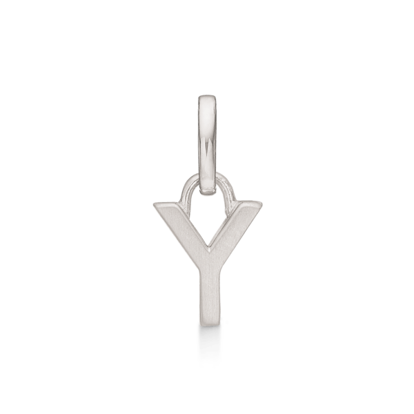 Silberanhänger rhodinierter Buchstabe Y. Abmessungen: 7 x 5,5 x 3,3 mm.